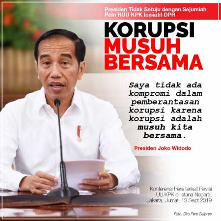 Presiden Jokowi: Dewan Pengawas KPK Tidak Boleh Diisi Politisi, Birokrat, dan Aparat Hukum