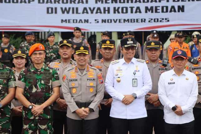 Kapolrestabes Medan Pimpin Apel Kesiapan Tanggap Darurat Bencana Hidrometeorologi 2025