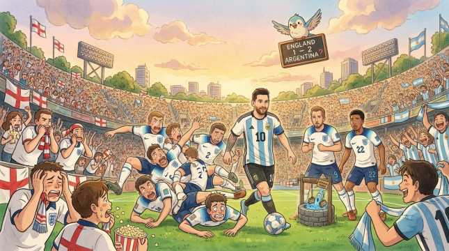 Prediksi Skor Inggris vs Argentina: Kane Siap Nembak, Messi Siap Bikin Panik!