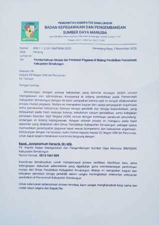 Menanggapi Isu Surat Edaran Palsu di BKPSDM Kabupaten Simalungun, Ini Sanggahan Plt. Kepala BKPSDM
