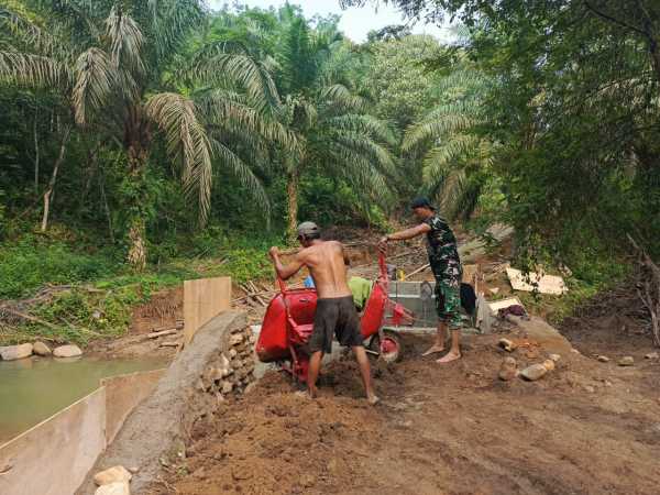 Kodim 0212/TS Percepat Pembangunan Jembatan Beton di Sampuran, Progres Capai 60,10 Persen